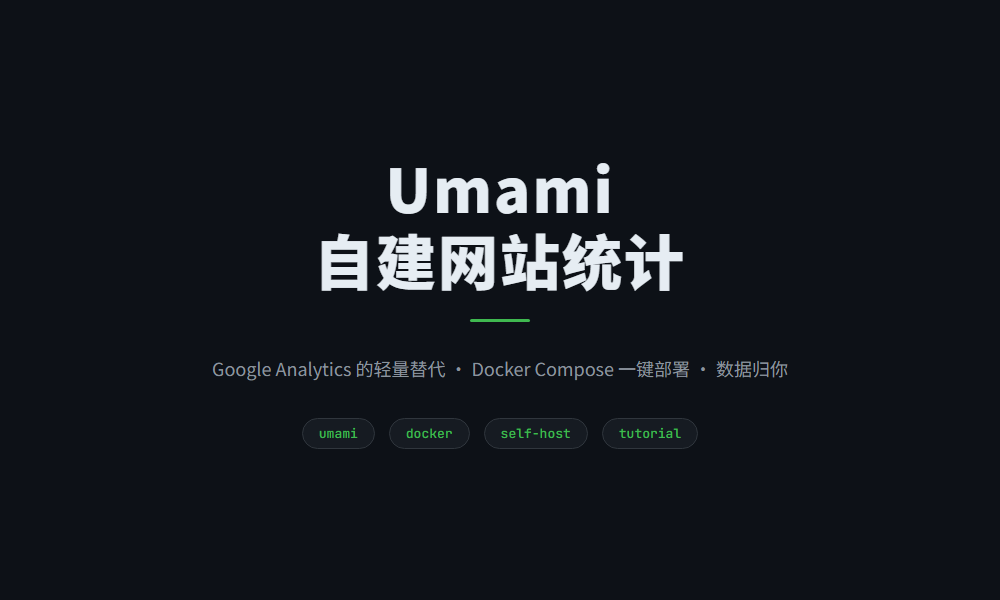 Umami 网站统计部署指南 — 15 分钟自建隐私友好分析