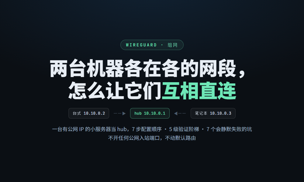 WireGuard 网状网配置指南 — 让两台不在同一网段的机器互相直连